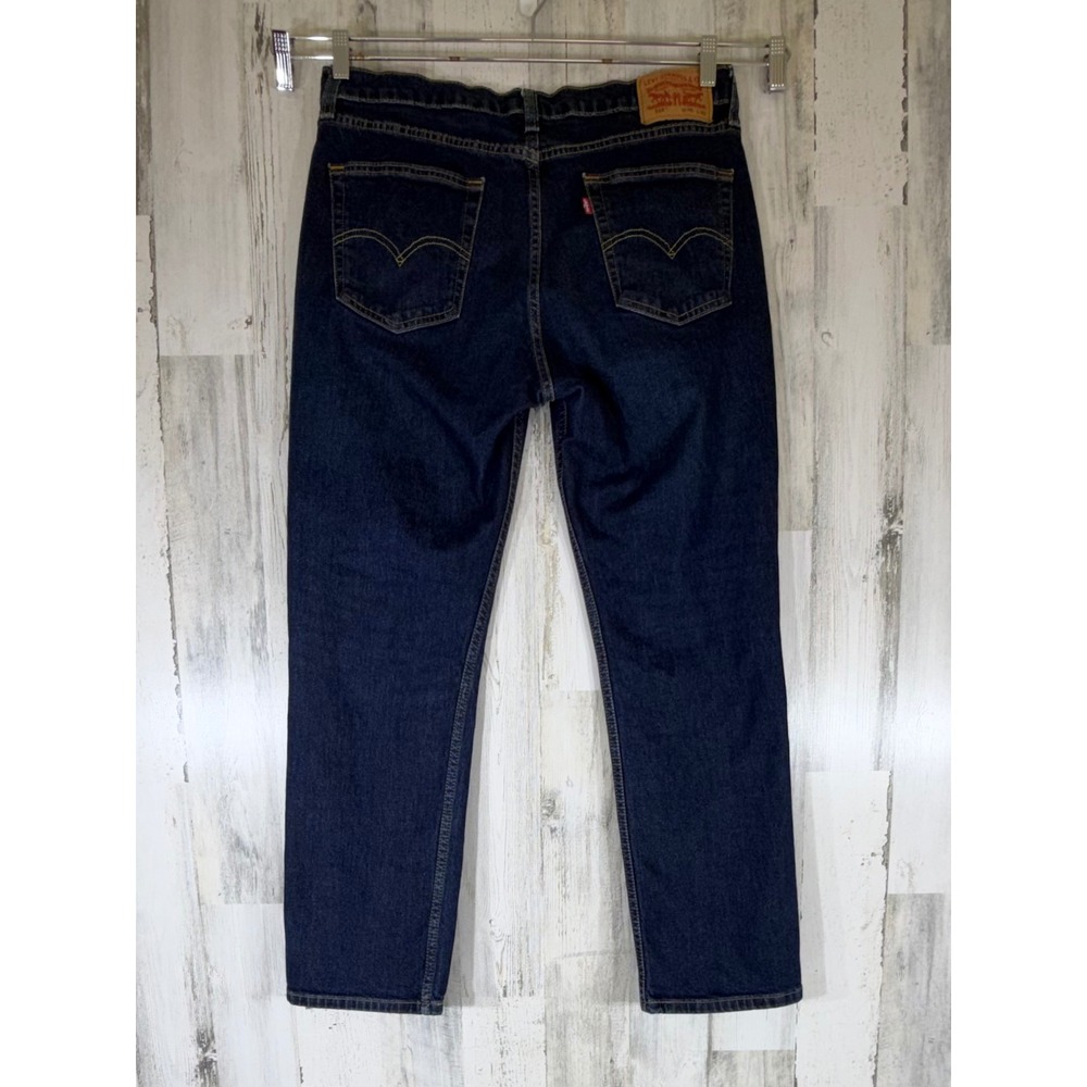 Levis 514 Straight Fit Mens Jeans 35x30 Dark Wash Indigo Blue Denim Classic - Picture 2 of 10